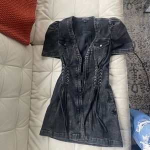 Retrofete mini denim corset dress